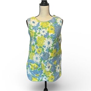 Vintage 1960s Women's XS/S Flower Power Terry Cloth Towel Tunic Dress Swim Cover